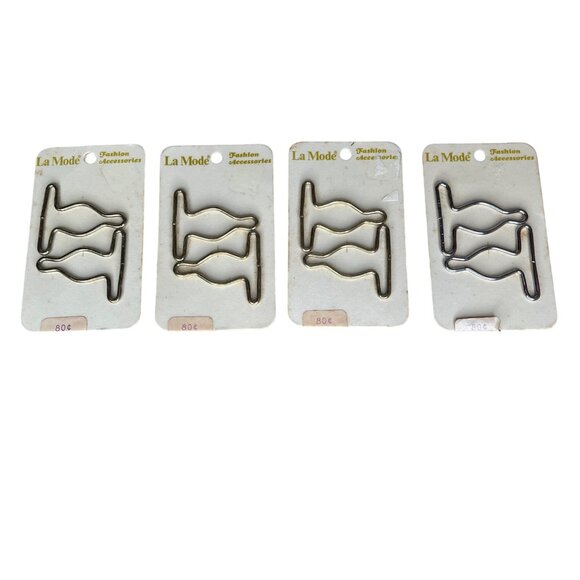 VTG La Mode Gold Silver Fashion Accessories Hooks 2 Count Per Card Lot of 4 - Picture 1 of 3